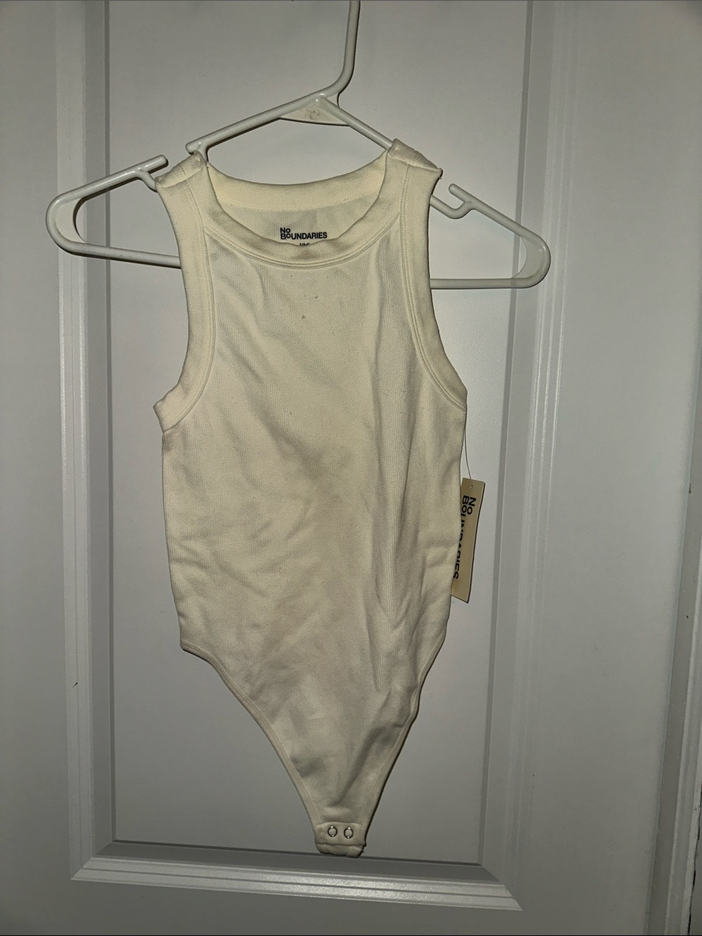 No Boundaries Cream Ribbed Tank One-Piece for kids
